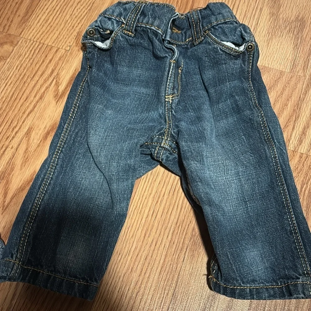 Set of 3 baby pants- jeans and gray and blue sweatpants. Cute! 3-6 months